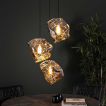 Hoyz - Hanglamp Rock Chromed - 3 Lampen - Industrieel - 50x50x150 - Grijs
