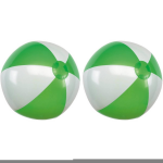 2x Opblaasbare Strandballen/wit 28 Cm Speelgoed - Strandballen - Groen