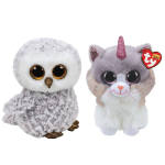 ty - Knuffel - Beanie Buddy - Owlette Owl & Asher Cat