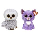 ty - Knuffel - Beanie Buddy - Owlette Owl & Cassidy Cat