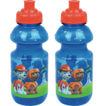 2x Stuks Kunststof Bidon Pop-up Drinkbeker Paw Patrol 350 Ml - Schoolbekers - Blauw