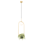 QAZQA Art deco hanglamp goud met wit glas - Isabella