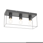 QAZQA Minimalistische plafondlamp 3-lichts - Kodi - Zwart