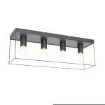 QAZQA Minimalistische plafondlamp 4-lichts - Kodi - Zwart