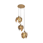 QAZQA Vintage hanglamp antiek goud rond 3-lichts - Linden