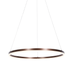 QAZQA Design ring hanglamp brons 80 cm incl. LED en dimmer - Anello