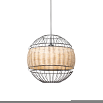 QAZQA Oosterse hanglamp met rotan 38 cm - Emir - Zwart