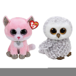 ty - Knuffel - Beanie Buddy - Fiona Pink Cat & Owlette Owl