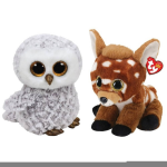 ty - Knuffel - Beanie Buddy - Owlette Owl & Buckley Deer