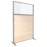 Scheidingswand KP+ - Melamine met glas - Hoogte 180 cm