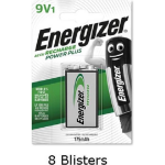 Energizer 8 Stuks (8 Blisters A 1 Stuk) 9v Batterij Oplaadbaar 175 Mah Hr22 Rechargeable