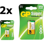 GP 2 Stuks (2 Blister A 1st) Super Alkaline 6lr61/9v Batterij