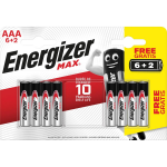 Energizer Batterijen Max Aaa, Blister Van 6+2 Gratis