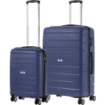 TRAVELZ Big Bars Kofferset Trolleyset 2-delig Handbagage + Groot - Blauw
