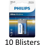 Philips 10 Stuks (10 Blisters A 1 St) Ultra Alkaline 9v
