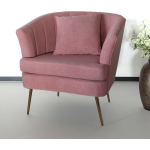 Lizzely Garden & Living Fauteuil Zitbank 1 Persoons Sien Velvet Stoel - Roze