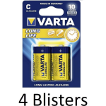Varta 8 Stuks (4 Blisters A 2 St) Longlife Extra C Wegwerpbatterij Alkaline