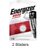 Energizer 2 Stuks (2 Blisters A 1 Stuk) Cr2032 Knoopcel Lithium 3v 240 Mah
