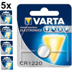 Varta 5 Stuks - Professional Electronics Cr1220 6220 35mah 3v Knoopcelbatterij