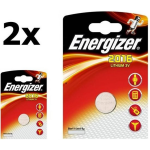 Energizer 2 Stuks - Cr2016 Professional Electronics 3v 90mah Lithium Knoopcel