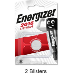 Energizer 2 Stuks (2 Blisters A 1 Stuk) Cr2016 Lithium Knoopcel 3v 90mah Professional Battery