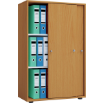 Lona Xl Kantoorkast Met 2 Schuifdeuren En Slot Beuken Decor. - Beige