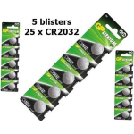 GP 5 Blisters (25x) - Cr2032 Lithium Batterij
