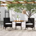 Vidaxl 3-delige Tuinset Poly Rattan - Zwart