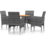 Vidaxl 5-delige Tuinset Poly Rattan - Gris