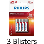 Philips 12 Stuks (3 Blisters A 4 St) Power Alkaline Aaa