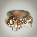 Hoyz - Plafondlamp 3l Rock - Chromed Glas - Hanglamp - Grijs