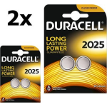 Duracell 4 Stuks (2 Blister A 2st) Cr2025 3v Lithium Knoopcel Batterij