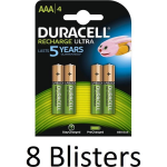 Duracell 32 Stuks (8 Blisters A 4 St) Aaa Oplaadbare Batterijen - 800 Mah