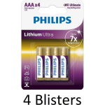 Philips 16 Stuks (4 Blisters A 4 St) Aaa Lithium Ultra Batterijen