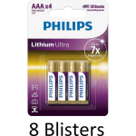 Philips 32 Stuks (8 Blisters A 4 St) Aaa Lithium Ultra Batterijen