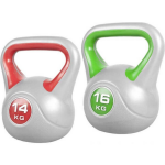 Gorilla Sports Kettlebells - Kunststof Trendy - 14 Kg & 16 Kg - Set Van 2