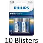 Philips 20 Stuks (10 Blisters A 2 St) Ultra Alkalline C Batterijen