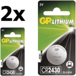 GP 2 Stuks Cr2430 3v Lithium Knoopcelbatterij