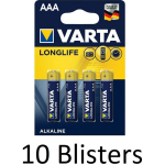 Varta 40 Stuks (10 Blisters A 4 St) Longlife Aaa Alkaline Batterij