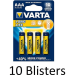 Varta 40 Stuks (10 Blisters A 4 St) Longlife Aaa Alkaline Batterij
