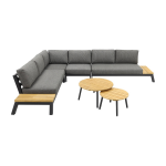 4 Seasons Outdoor 4 Seasons Empire Platform Loungeset 6-delig Met Mindo Tafels Rond - Grijs