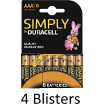 Duracell 32 Stuks (4 Blisters A 8 St) Aaa Batterijen
