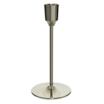 Decoris Luxe Diner Kaarsen Staande Kandelaar Aluminium Kleur Zilver 20 Cm - Kaars Kandelaars - Silver