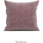 Zo Home Lino Kussensloop Linnen Look - Wine Red 50x50cm - Rood