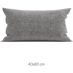 Zo Home Lino Kussensloop Linnen Look - Dark Grey 40x80cm - Grijs