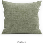 Zo Home Lino Kussensloop Linnen Look - Army Green 80x80cm - Groen