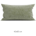 Zo Home Lino Kussensloop Linnen Look - Army Green 40x80cm - Groen