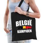 Bellatio Decorations Belgie Kampioen Supporter Cadeau Tas Voor Dames En Heren - Feest Boodschappentassen - Zwart