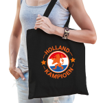 Bellatio Decorations Holland Kampioen Leeuw Supporter Cadeau Tas Voor Dames En Heren - Feest Boodschappentassen - Zwart