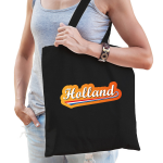 Bellatio Decorations Holland Supporter Cadeau Tas Voor Dames En Heren - Feest Boodschappentassen - Zwart